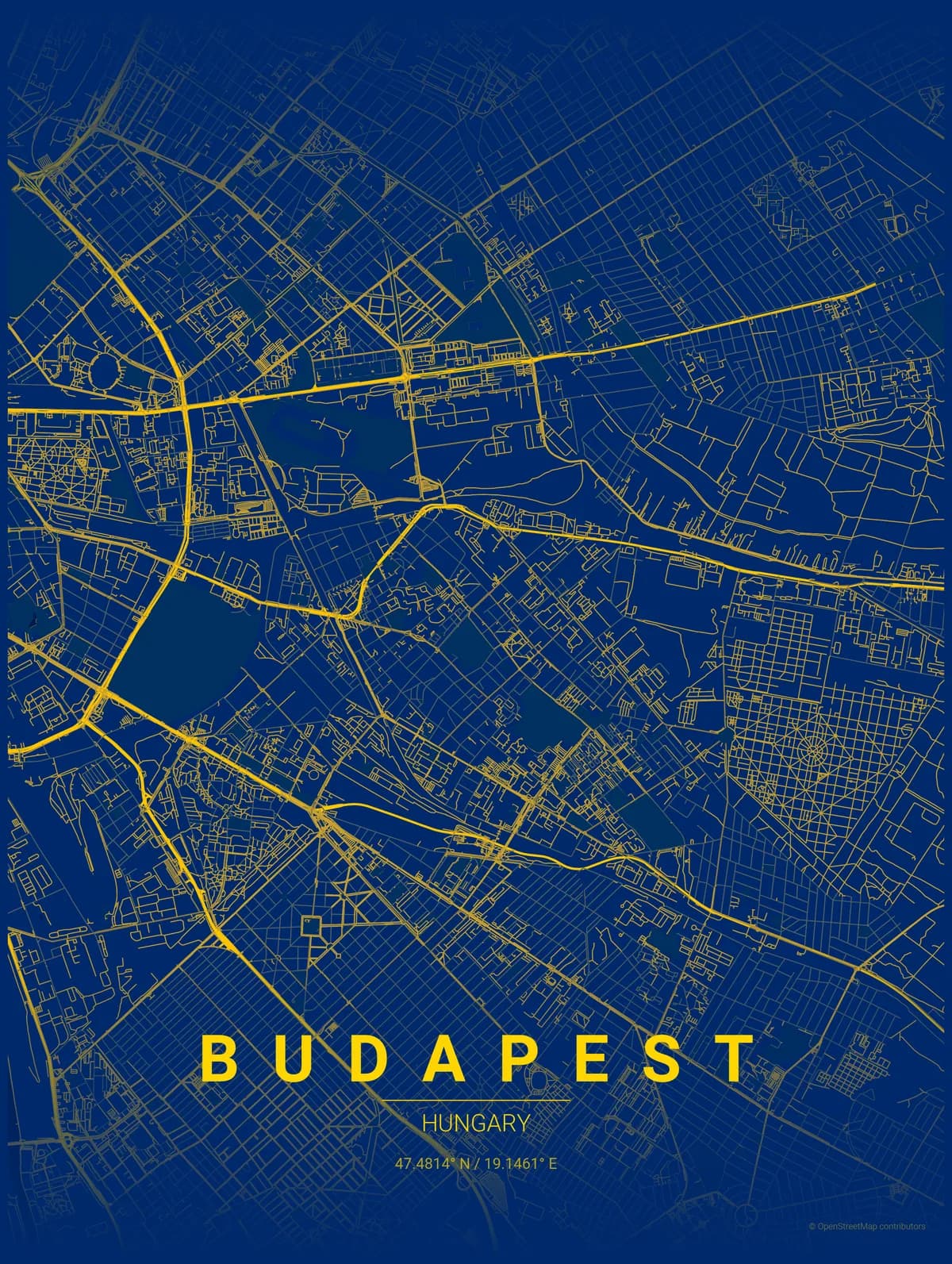 Budapest map poster
