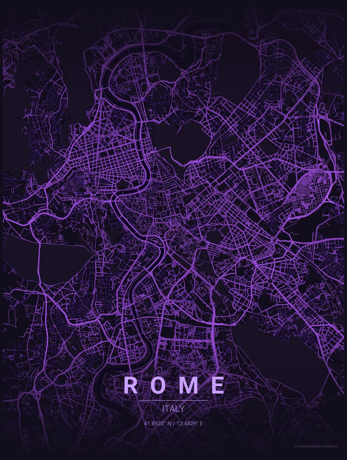 Rome map poster