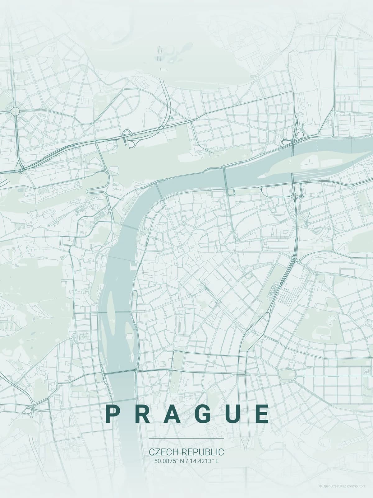 Prague map poster