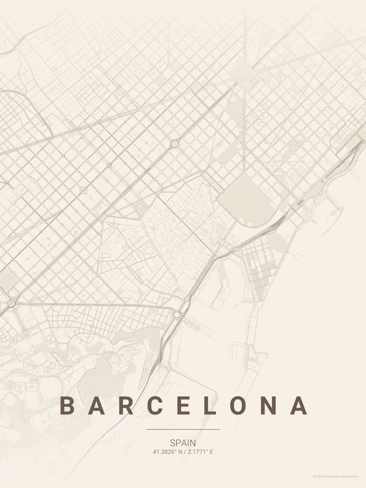Barcelona map poster
