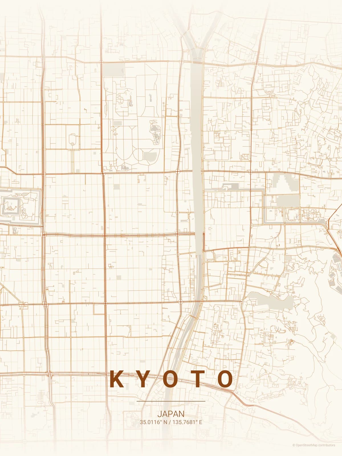 Kyoto map poster