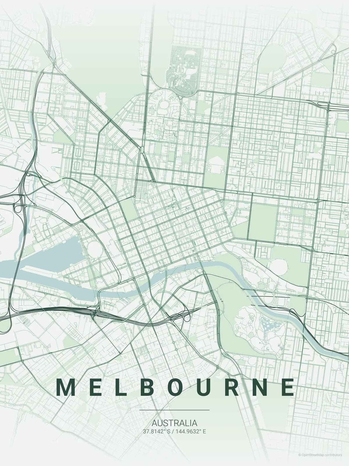 Melbourne map poster