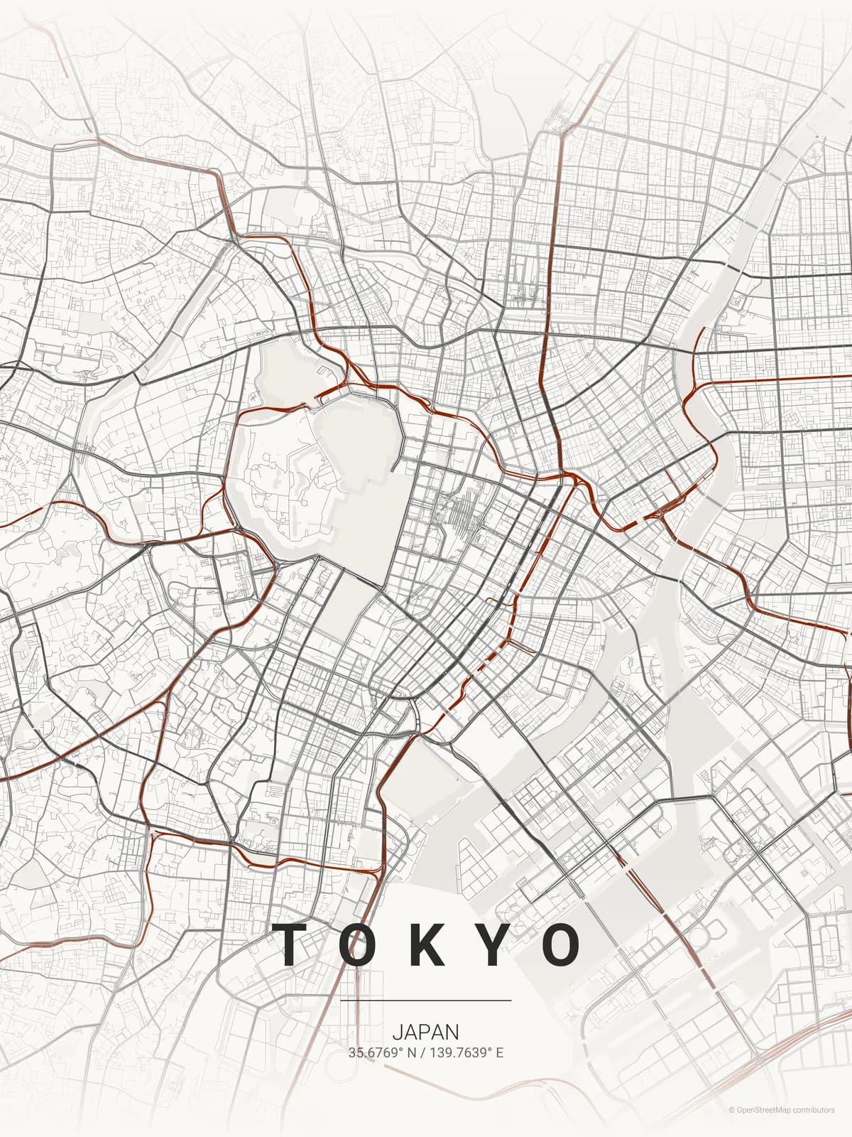 Tokyo map poster
