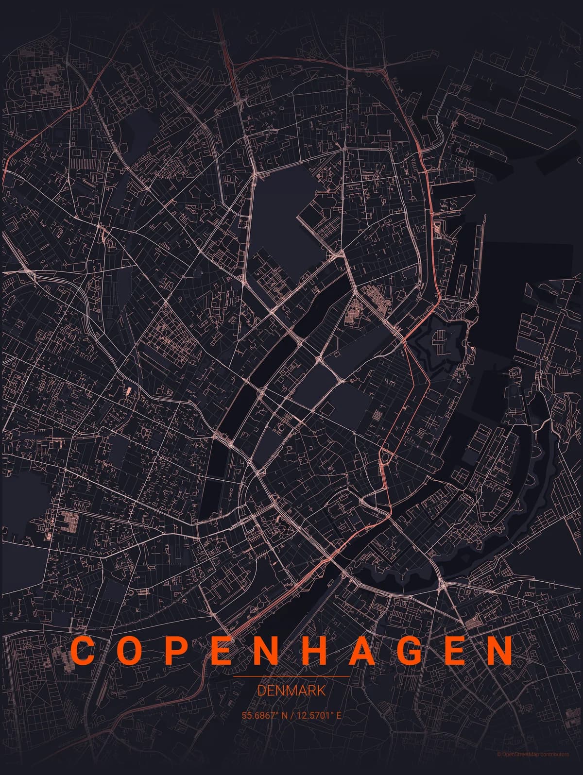 Copenhagen map poster
