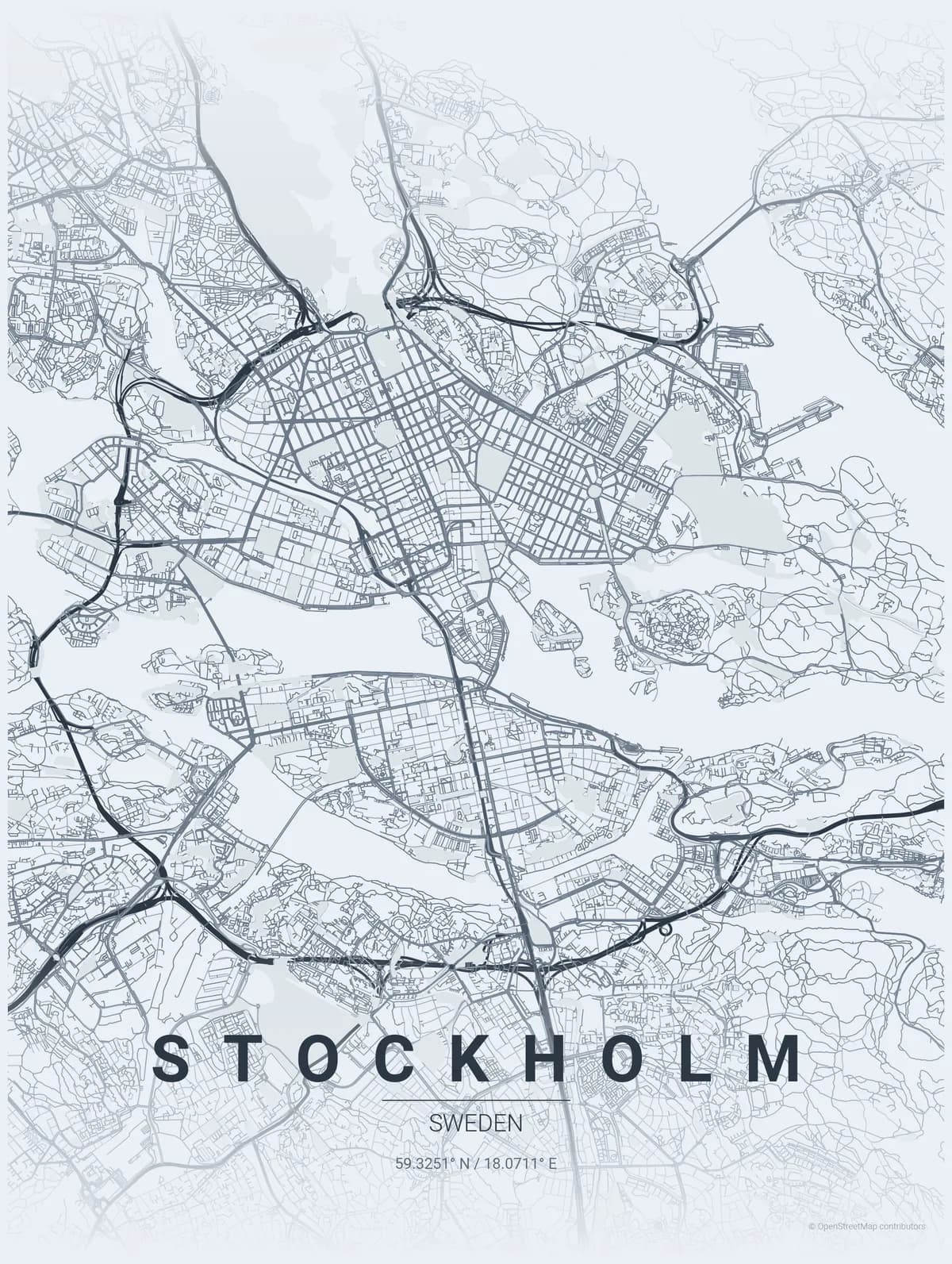 Stockholm map poster
