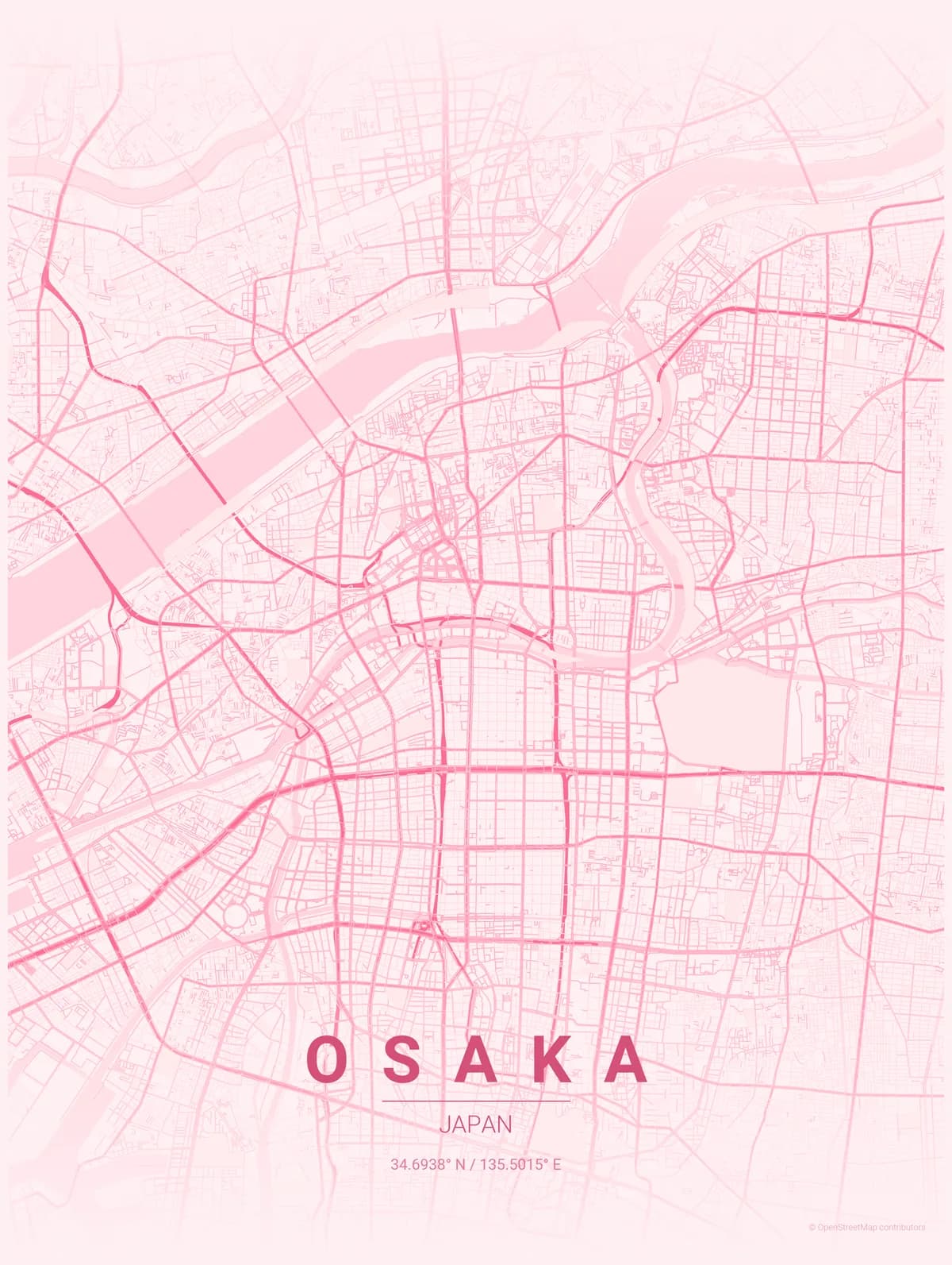 Osaka map poster