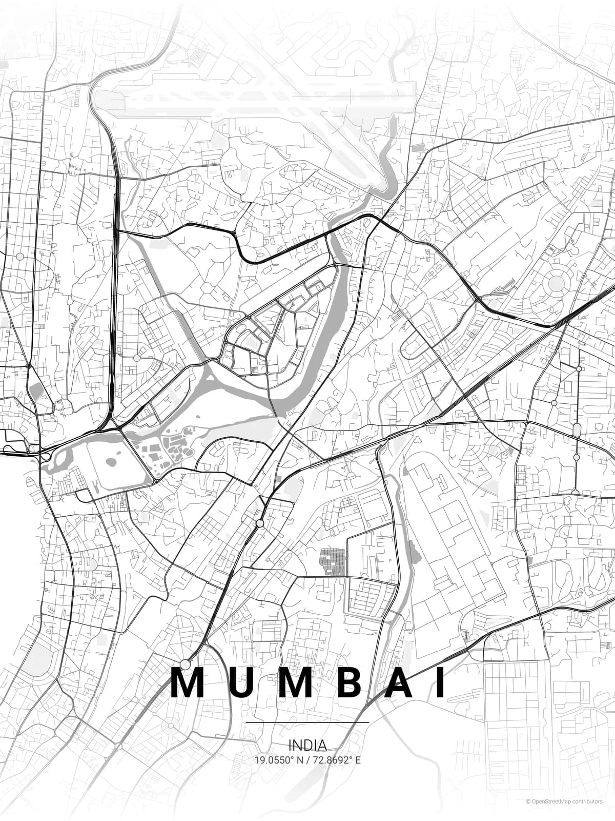 Mumbai map poster