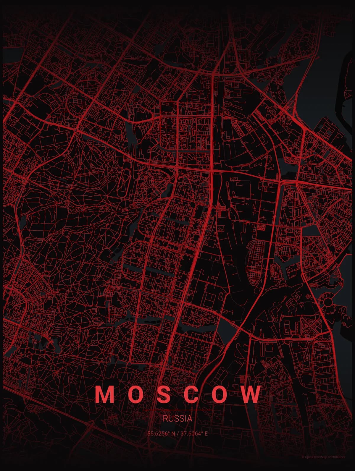 Moscow map poster