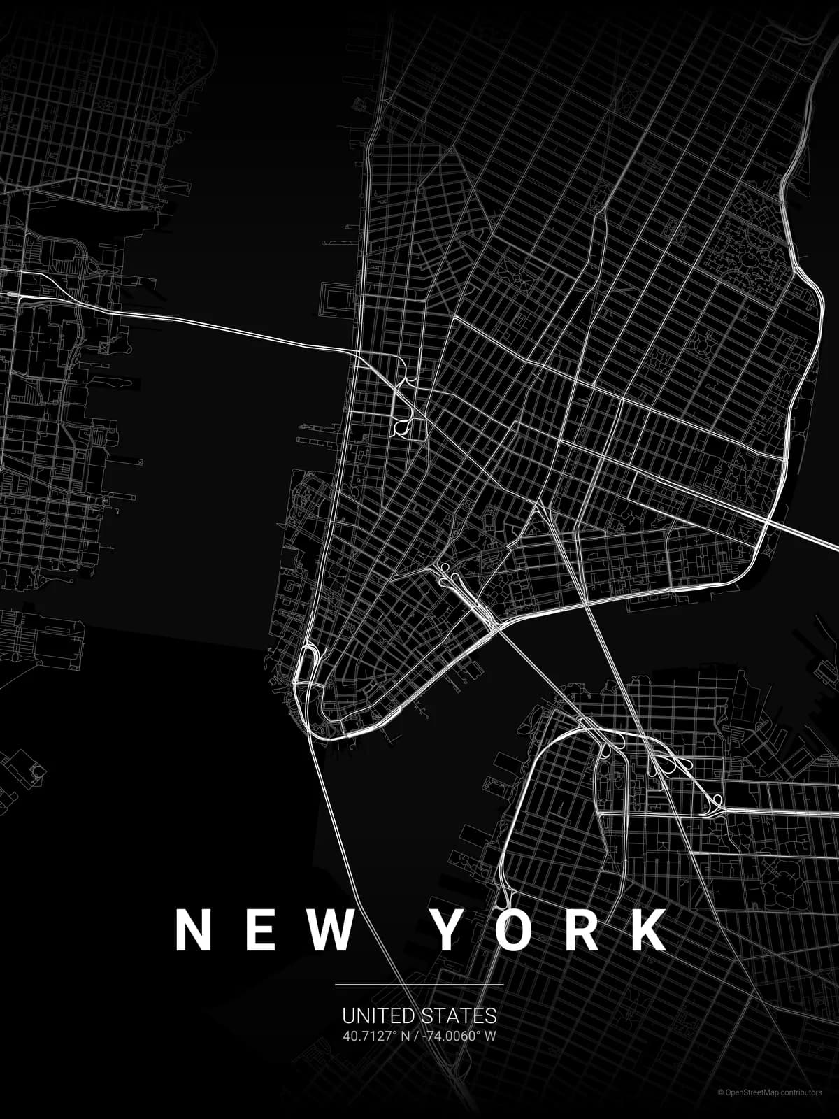 New York map poster