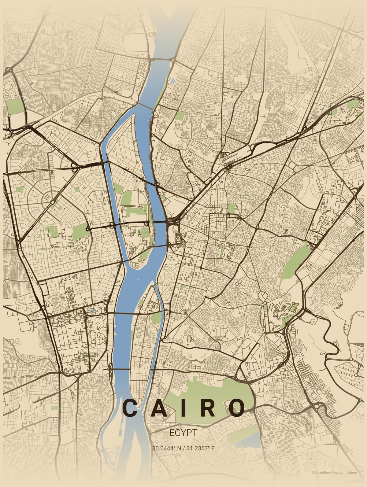 Cairo map poster
