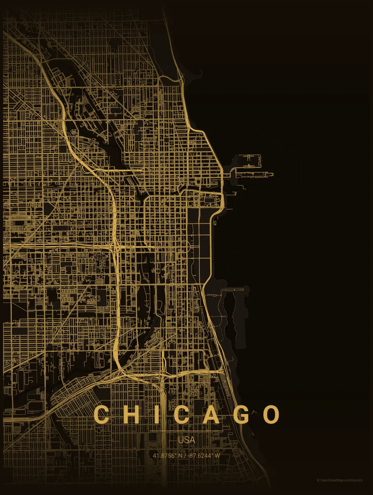 Chicago map poster