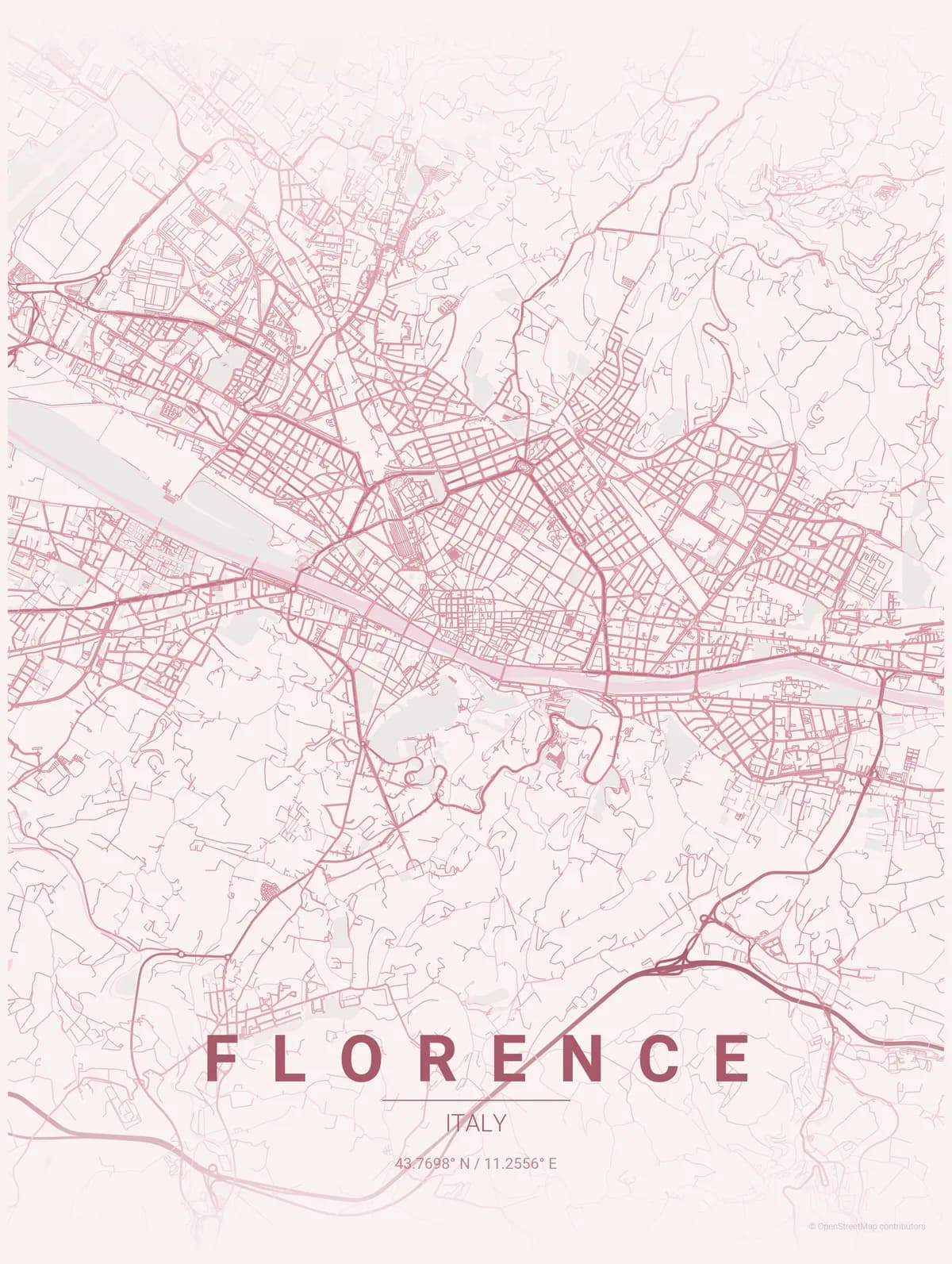 Florence map poster