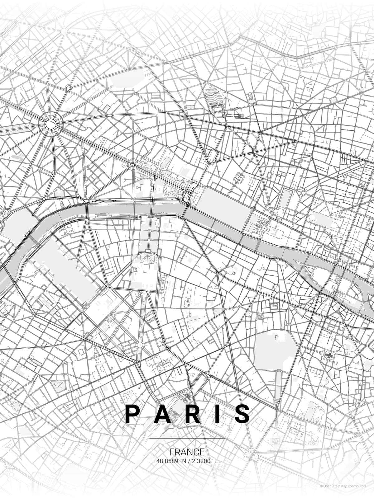 Paris map poster