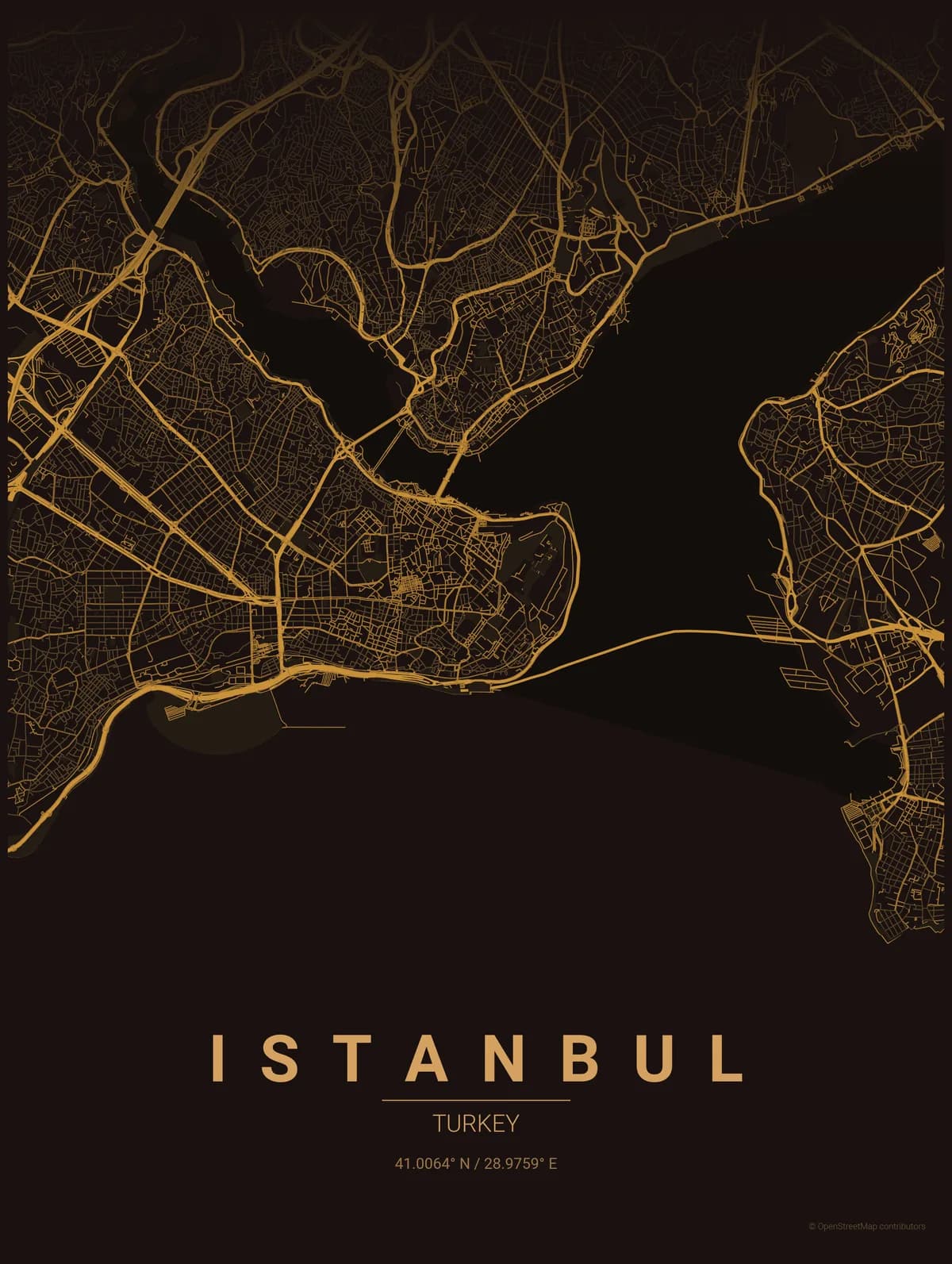 Istanbul map poster