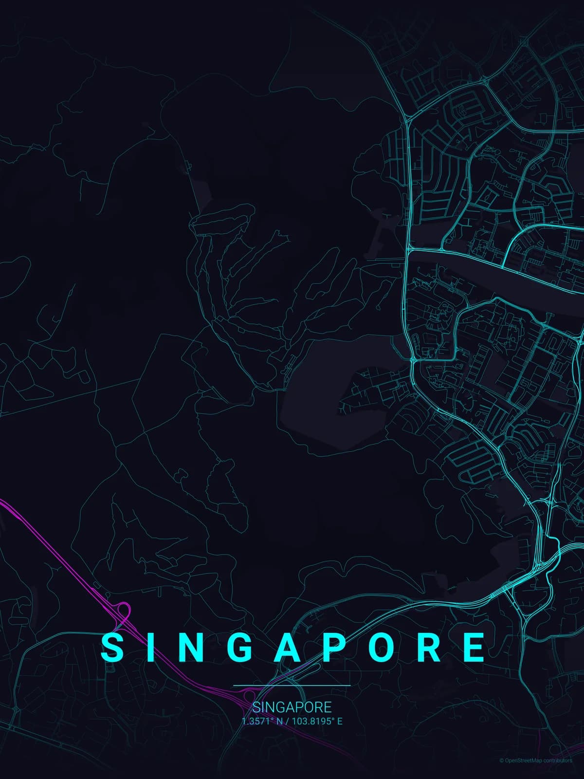 Singapore map poster